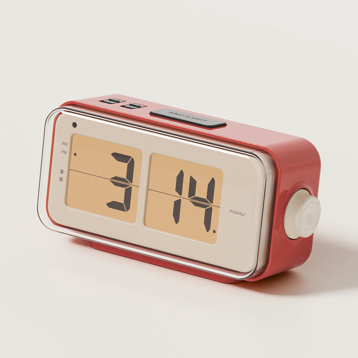 무아스 레트로 오토플립 알람 탁상시계, 레드 29,800원