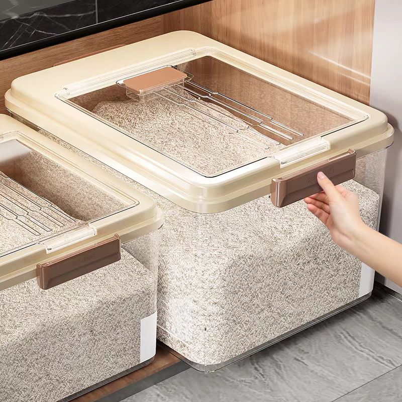 style dr 쌀보관통  일상쏙 밀폐식 계량 쌀통 밀폐용기 진공쌀통 대용량 방충 방습 쌀통 쌀통 23,800원