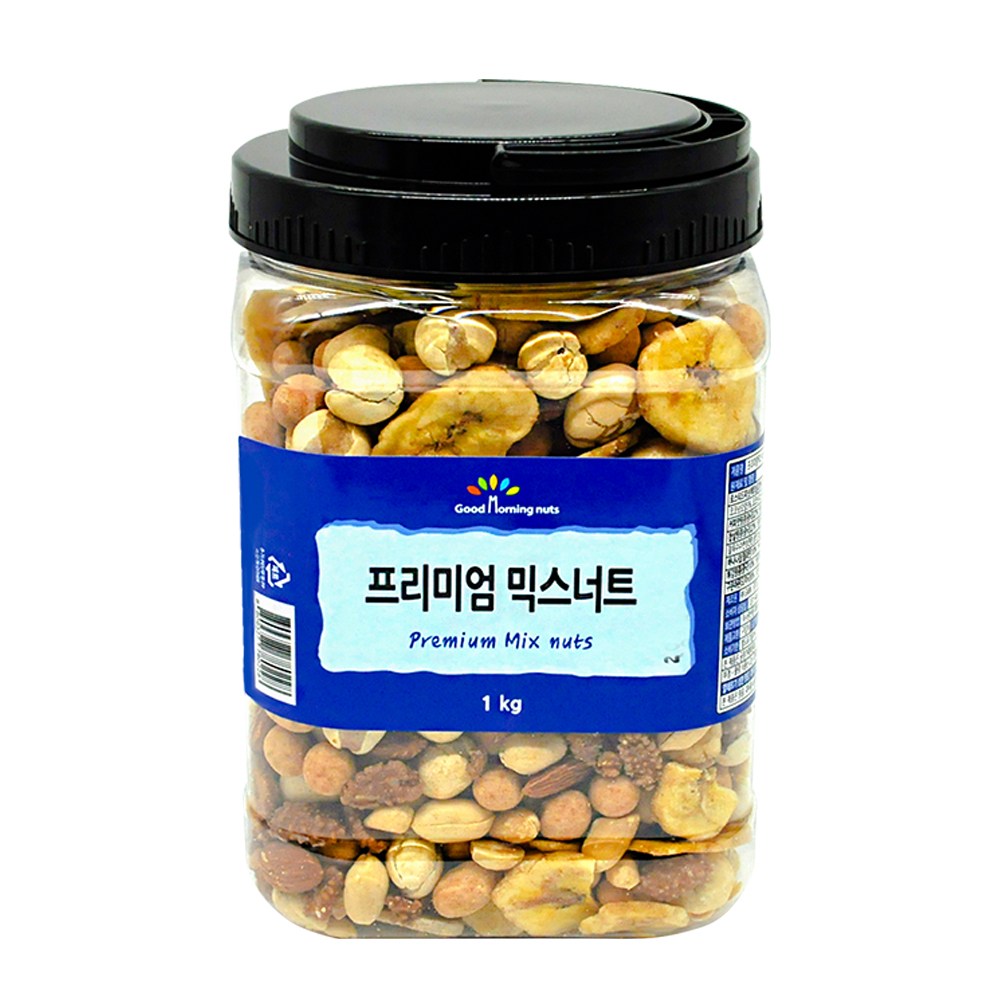 굿모닝너츠 프리미엄 믹스넛 실속용 1통, 1개, 1kg 12,500원
