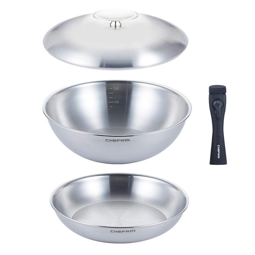 [쿠팡 단독 45% 파격 특가+ 17만원 상당 사은품 증정] 쉐프윈 316STS 프리미엄 통5중 드림핸즈 24팬+26웍+26뚜껑+분리형손잡이, 1개 237,000원