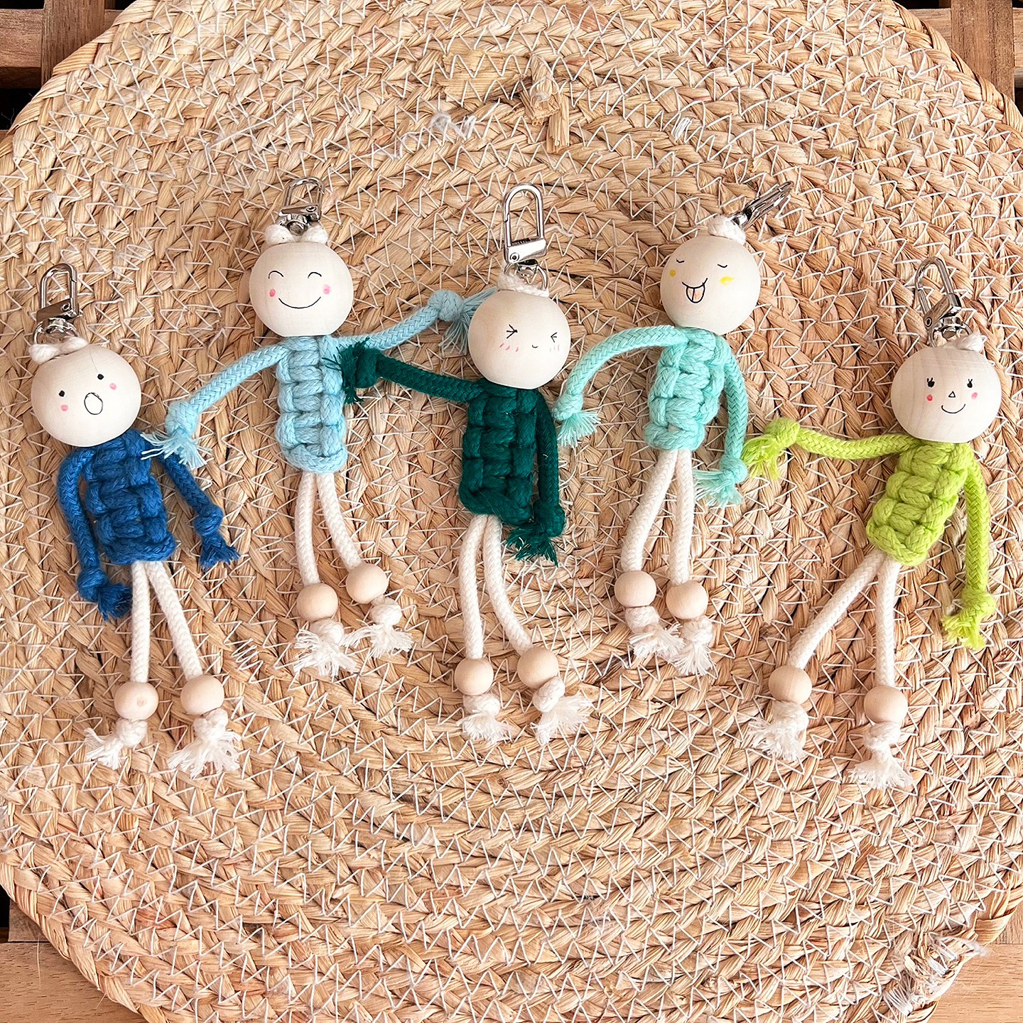 마크라메 인형 키링 DIY SET 만들기 키트, 5개, 2. 마크라메 인형B 12,500원