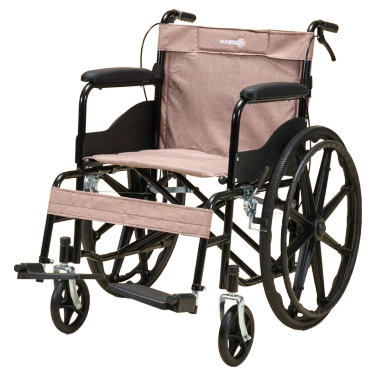 비유알 휠스 (BUR WHEELS) 쿠션형 팔걸이 초경량 접이식 수동 휠체어 병원용 어린이용 성인용, 1개, BUR-W1001 124,900원