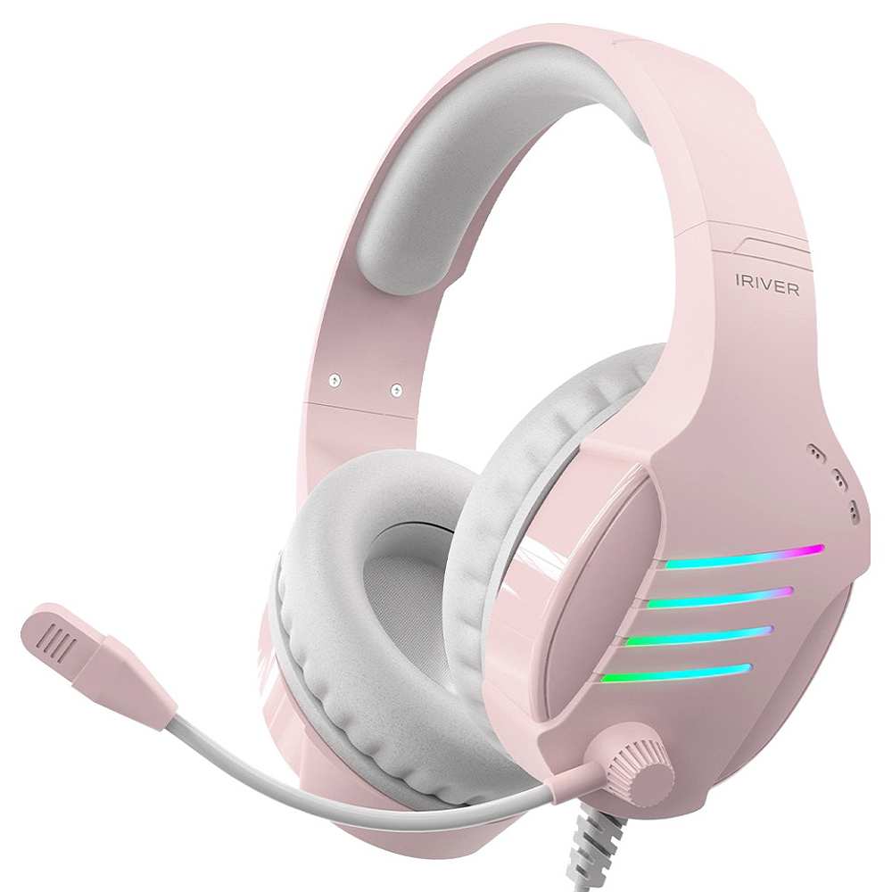 아이리버 노이즈 캔슬링 마이크 레인보우 LED USB 게이밍 헤드셋, EQwear-G7H, 핑크 22,300원