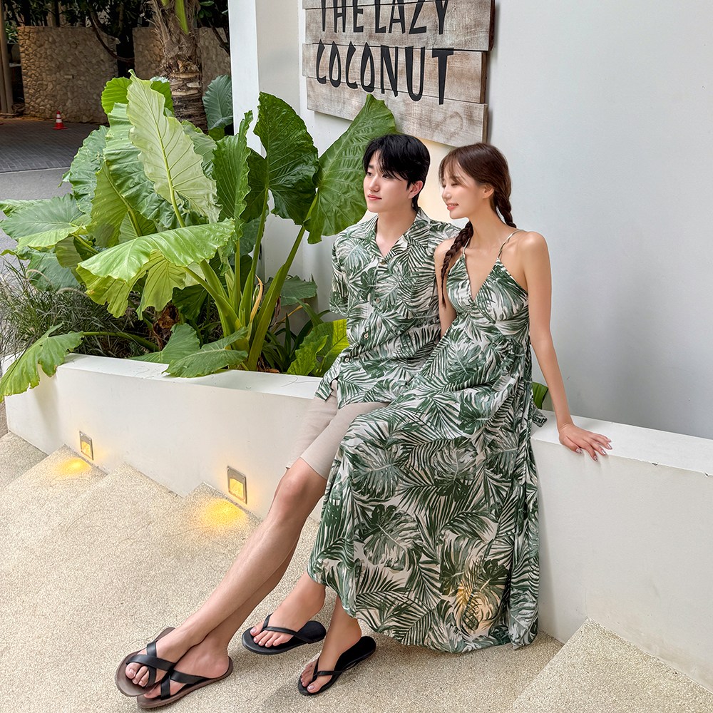 44~77 코사무이 야자수 휴양지 커플룩 신혼여행 여름 바캉스 허니문 하와이안 시밀러룩 세트 휴가 여행용 33,200원