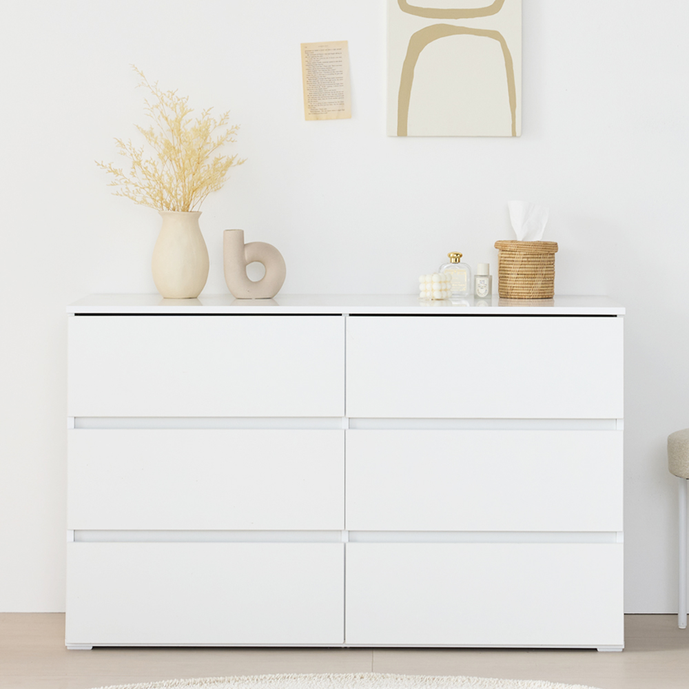 리디아 벨라 3단 와이드 서랍장 방문설치, 화이트, 6단 141,900원