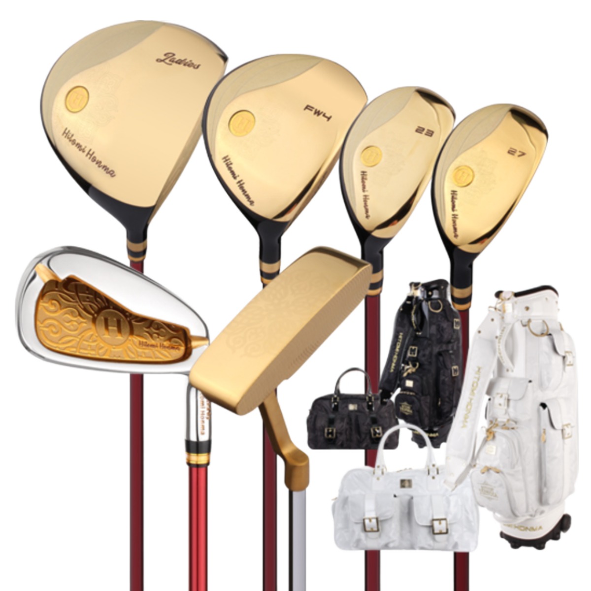 히토미 혼마 NEW 3스타 골드헤드 일본산 여성용 풀세트(12PCS)+바퀴달린캐디백세트, 화이트 2,100,000원