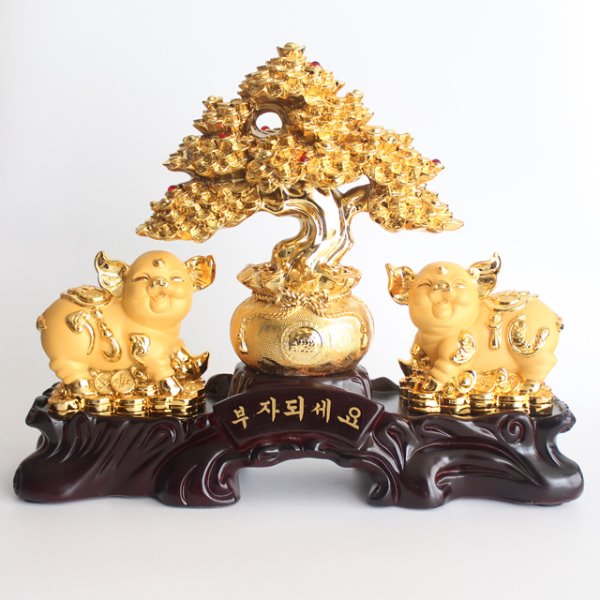 아네샵 황금 돈나무 돼지 장식품 복 돼지 장식 소품 풍수 돈들어오는 장식품 개업 선물 119,000원