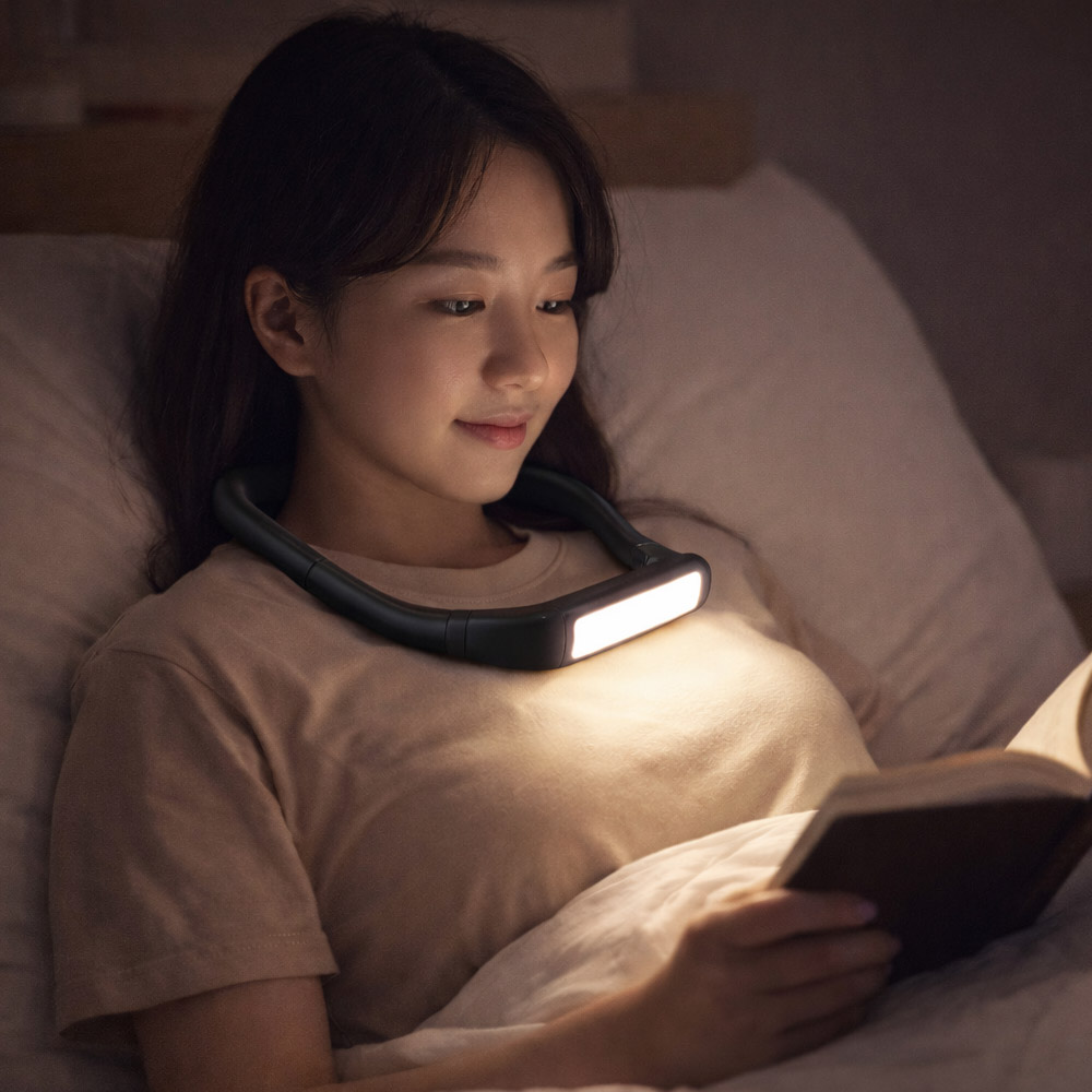 아미디오 충전식 무선 침대 독서등 스탠드 조명 넥 밴드 라이트 북라이트, 블랙 21,950원