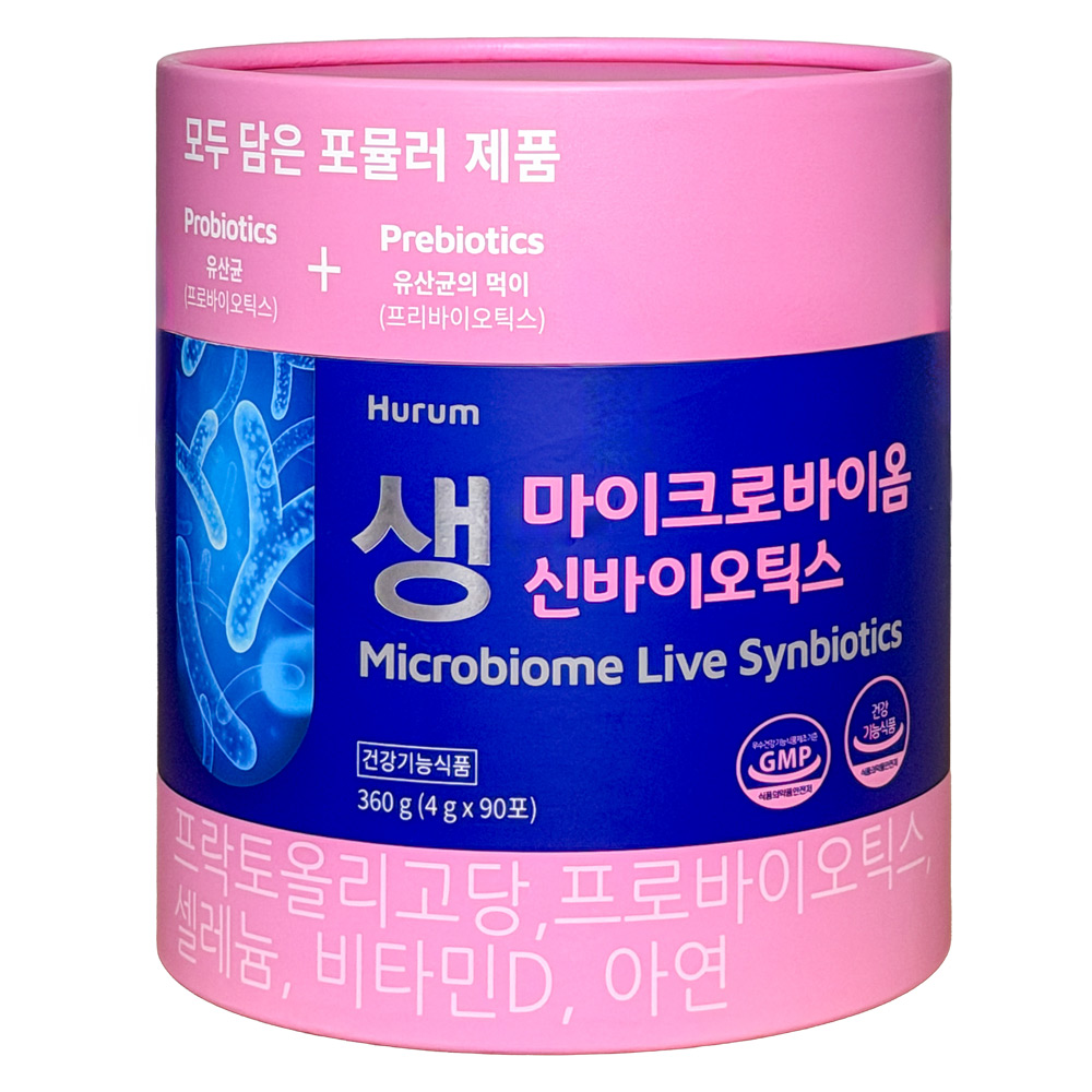 휴럼 마이크로바이옴 생 신바이오틱스 360g(4g 90포), 프로바이오틱스, 아연, 셀레늄, 비타민D, 프락토 올리고당, 360g, 1개 23,800원