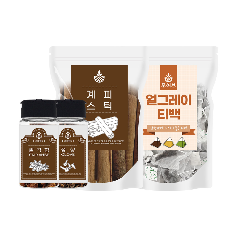 차이티 세트 밀크티 차이티라떼 짜이티 185g (시나몬스틱+팔각향+정향+얼그레이티백) 15,980원