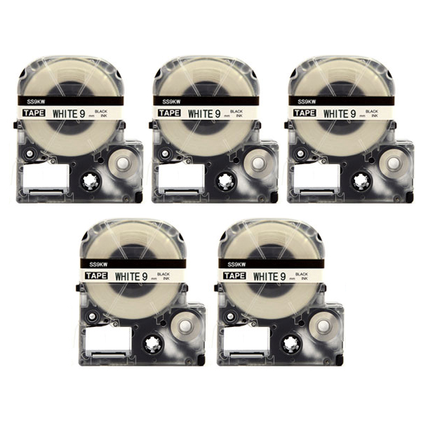트렌드하우 엡손 호환 라벨테이프 SS9K 9mm 흰색바탕/검정글씨 5개 13,000원