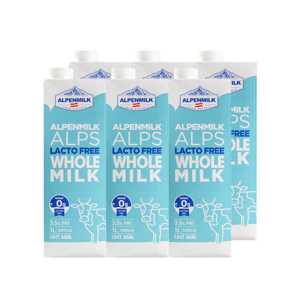 오스트리아 알펜밀크 소화가 잘되는 락토프리 3.5% 멸균우유, 6개, 1L 20,220원