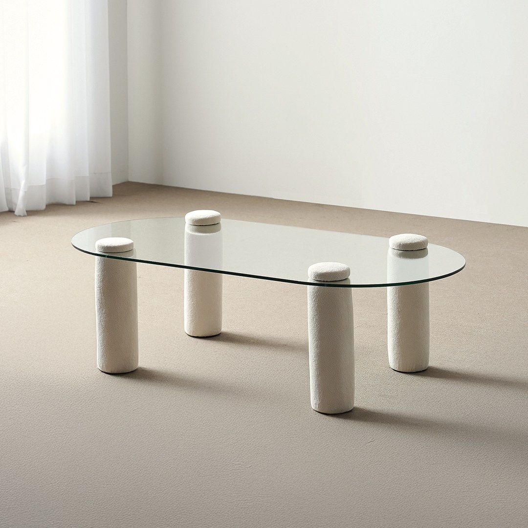 [슬레코폼] LIFE 01 원형 강화유리 부클레 패브릭 소파테이블 1200 209,000원