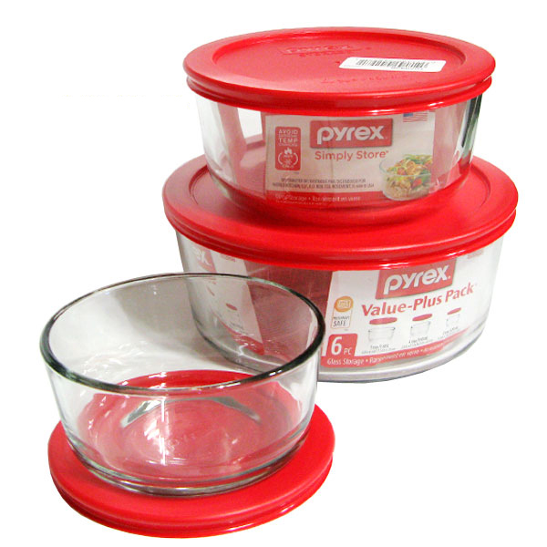 파이렉스 유리밀폐용기 반찬통 원형 레드 3개세트 35,700원