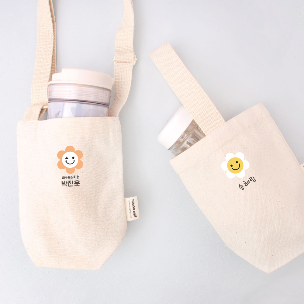 디자인아지트 텀텀블러 미니에코백스마일데이지 보틀가방 물통파우치 10,000원