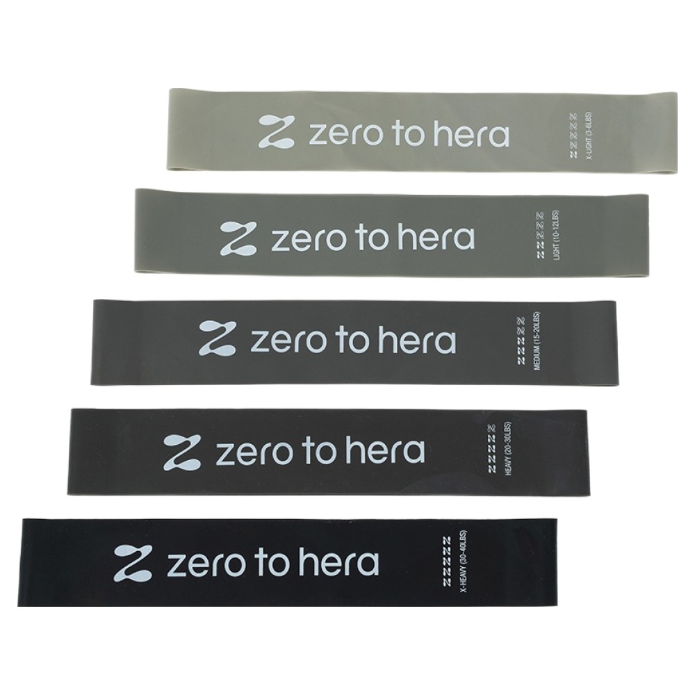 제로투히어로 제로투헤라 루프밴드 라텍스 탄성 운동 고무 밴드 5종 세트, 혼합색상, 1세트 9,400원