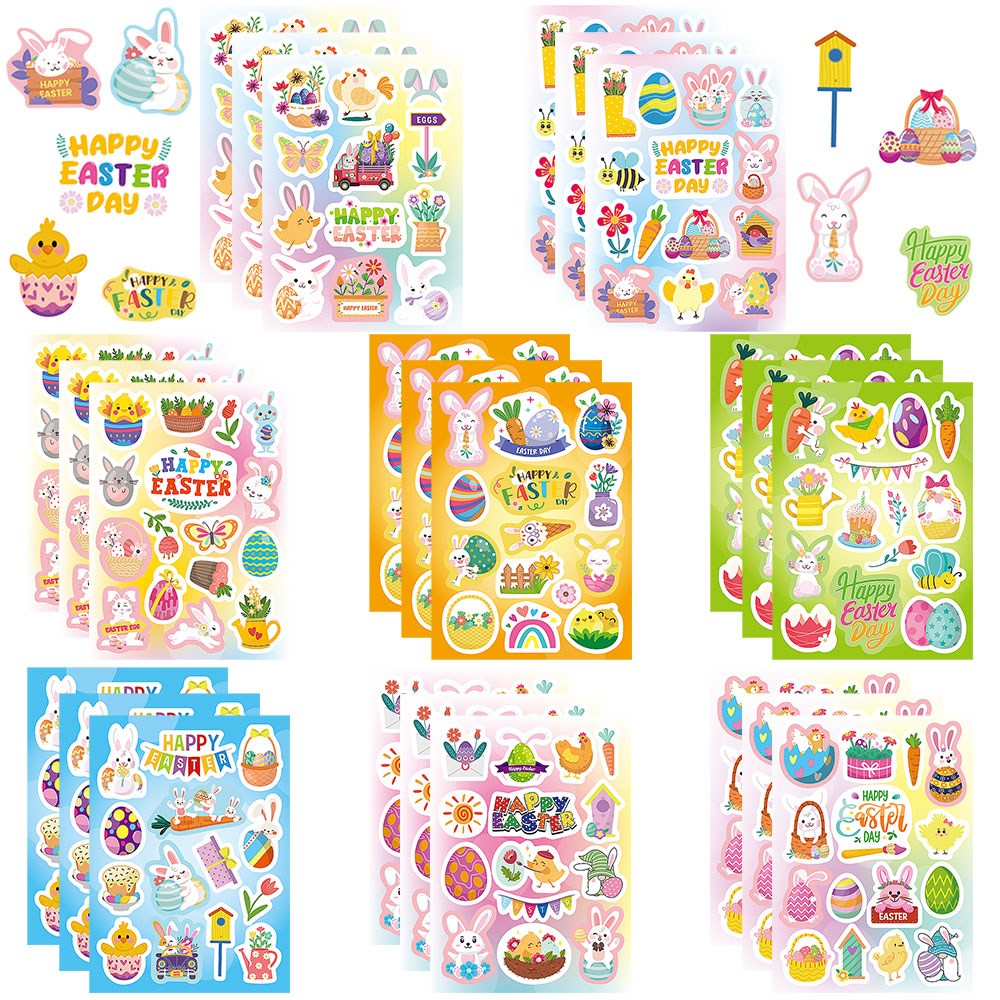 부활절 스티커 부활절 데코스티커 부활절 달걀 당근 토끼 스티커 부활절 봄 파티 소품 스티커 12,900원