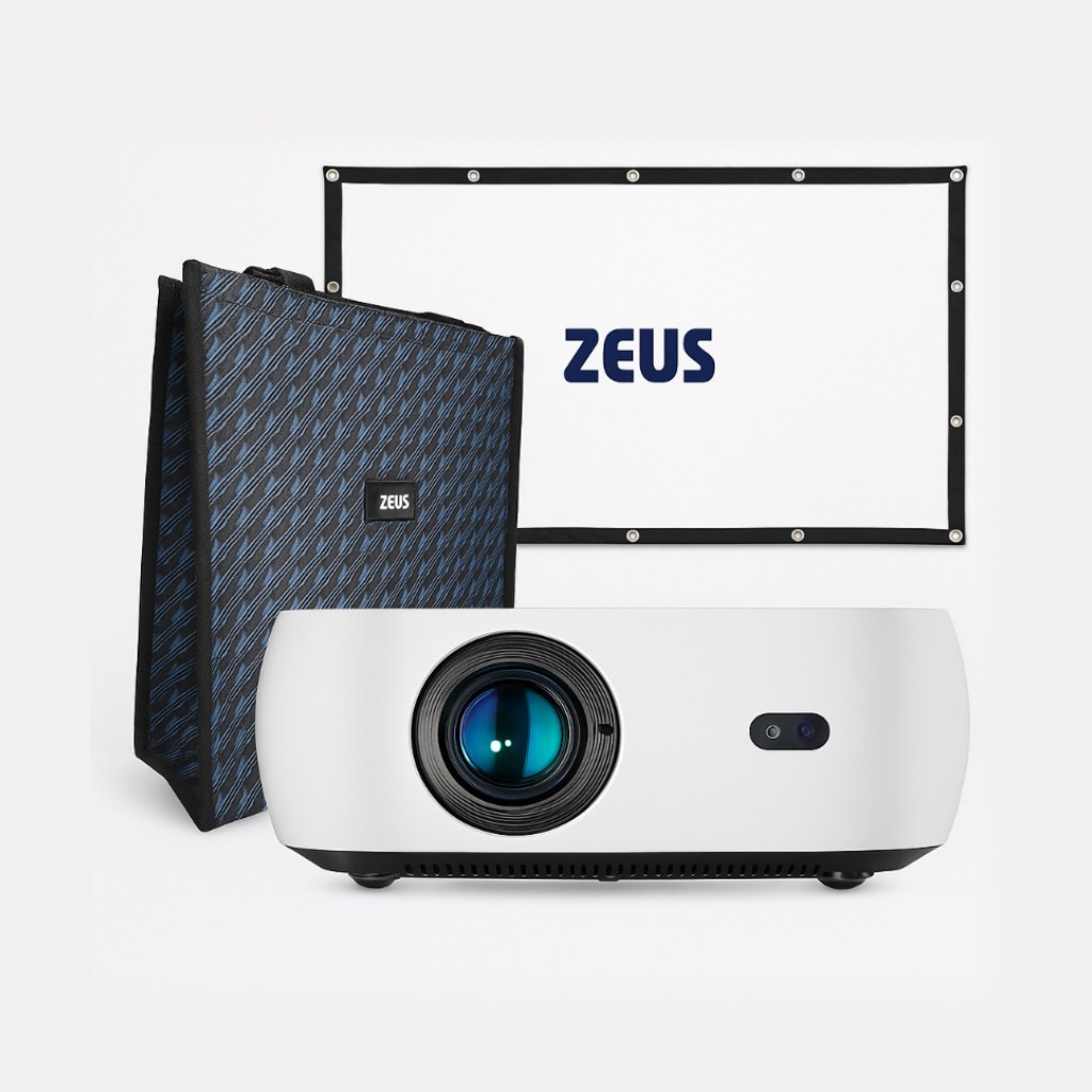 제우스 L1300 FHD 오토 스마트 빔프로젝터 가정용 여행용 4K 수납 에코백, 100인치 천스크린 피크닉 세트 355,000원