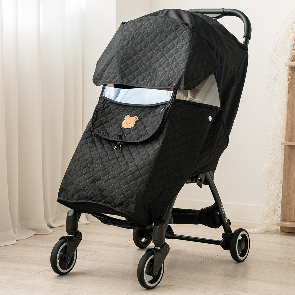 마롤로뜨 빌리지 유모차 방한커버 방풍커버 방수커버 범용 부가부 줄즈 트라이크 디럭스 절충형, 1개, 방한(패딩)커버_마고미(블랙) 40,000원