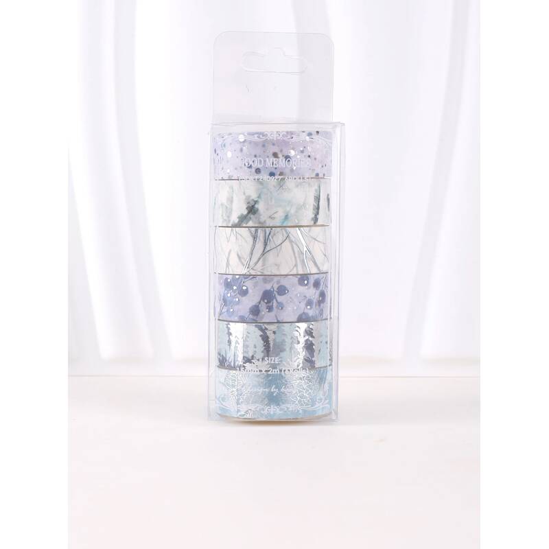 6 롤/박스 핫 실버 잎 Washi 강력 접착 테이프 스크랩북 및 장식 용품 고정식 섬세한 214831 15,100원