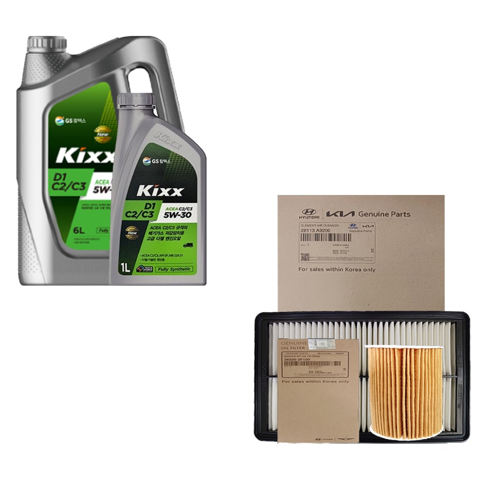 올뉴쏘렌토(UM) 디젤 킥스 D1 C2/C3 5W30(7L) 순정필터 엔진오일세트 2F100-A9200 61,900원