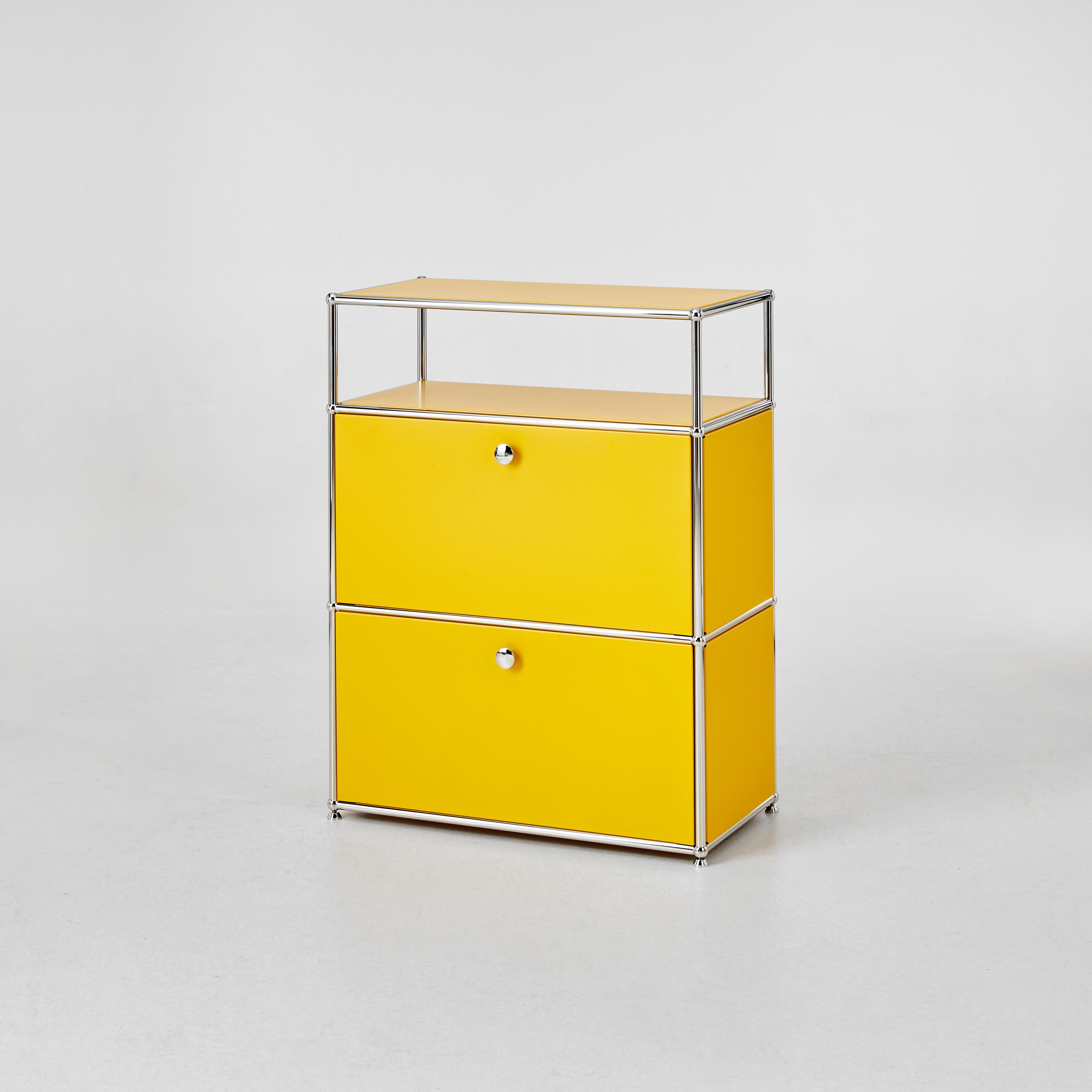 미드퍼 하이 싱글2단 철제 미드센츄리 모듈 수납장 770x400x990, 2단, 옐로우 419,000원