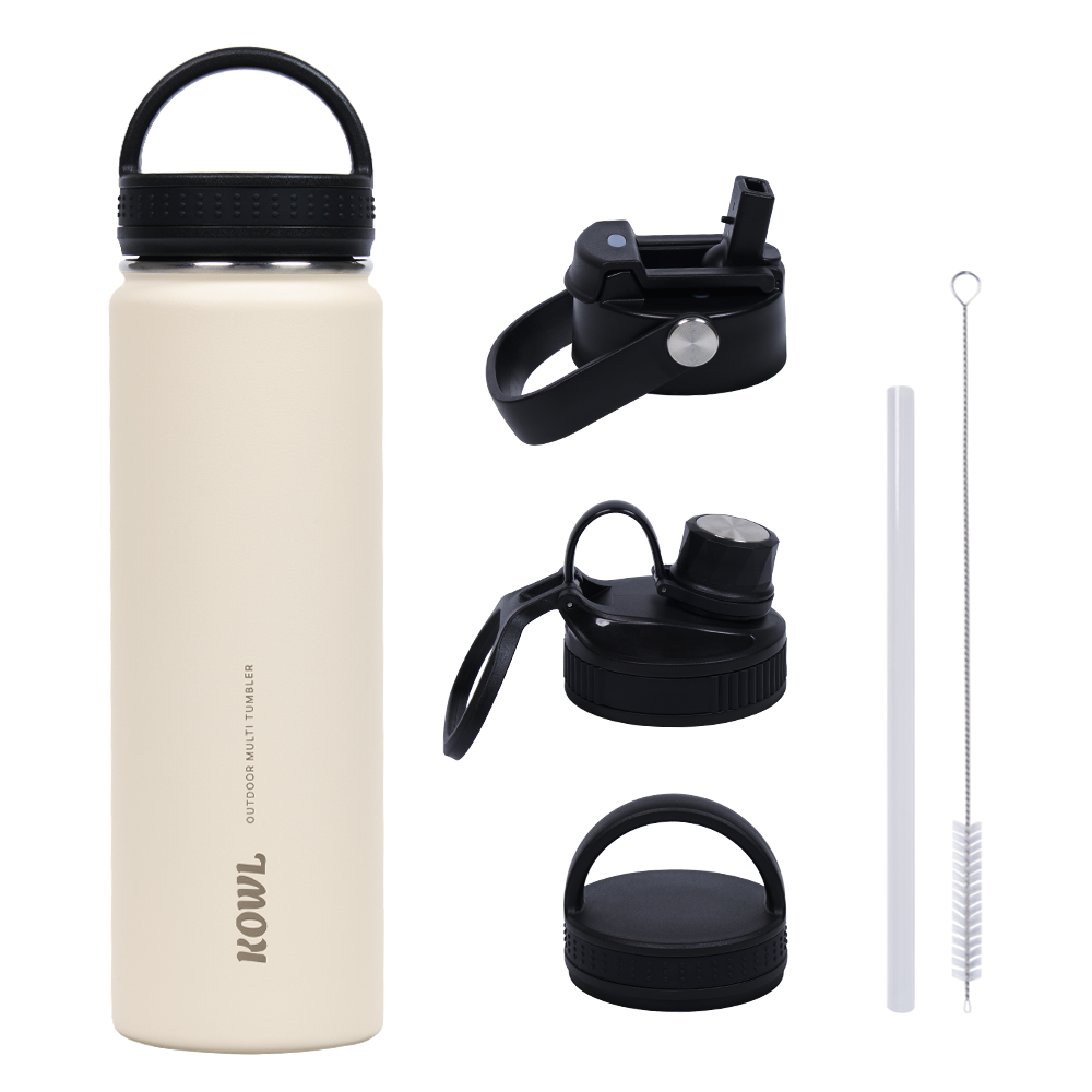코울 아웃도어 손잡이 멀티 리드 빨대 진공 보온보냉 휴대용 스포츠 스텐 텀블러, 1개, 650ml, 아이보리 34,800원