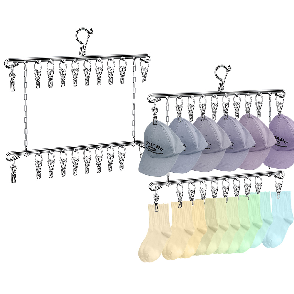 BUZOO 스테인리스 접이식 대량수납 다용도 모자걸이, 은색, 2개 8,700원