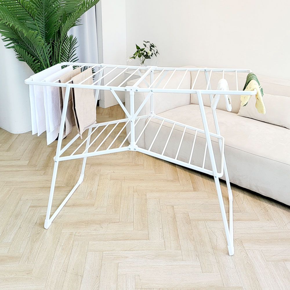 이불도 걱정없는 튼튼한 2단 빨래건조대 원터치 접이식 베란다 원룸 대형, 아이보리 54,700원