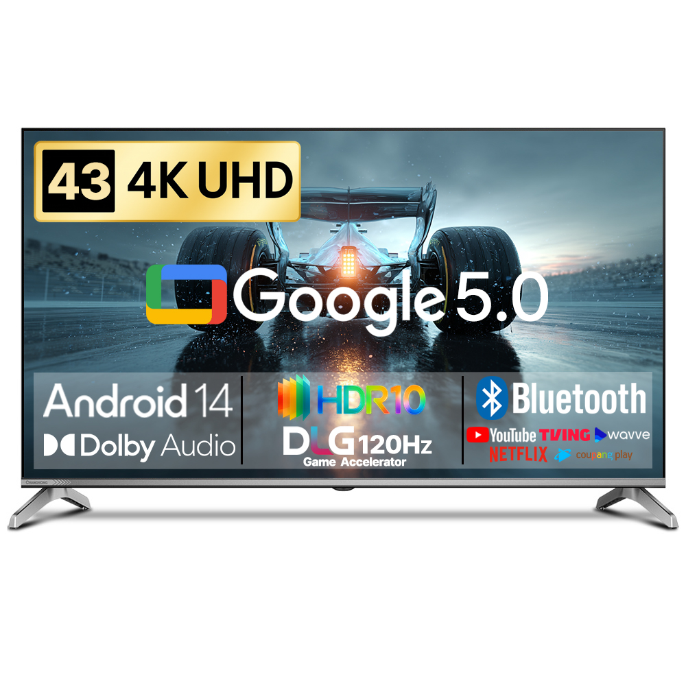 창홍 4K UHD LED 스마트 DLG 120Hz 돌비 AI 구글 5 TV, 108cm(43인치), U43M9, 스탠드형, 고객직접설치 304,000원