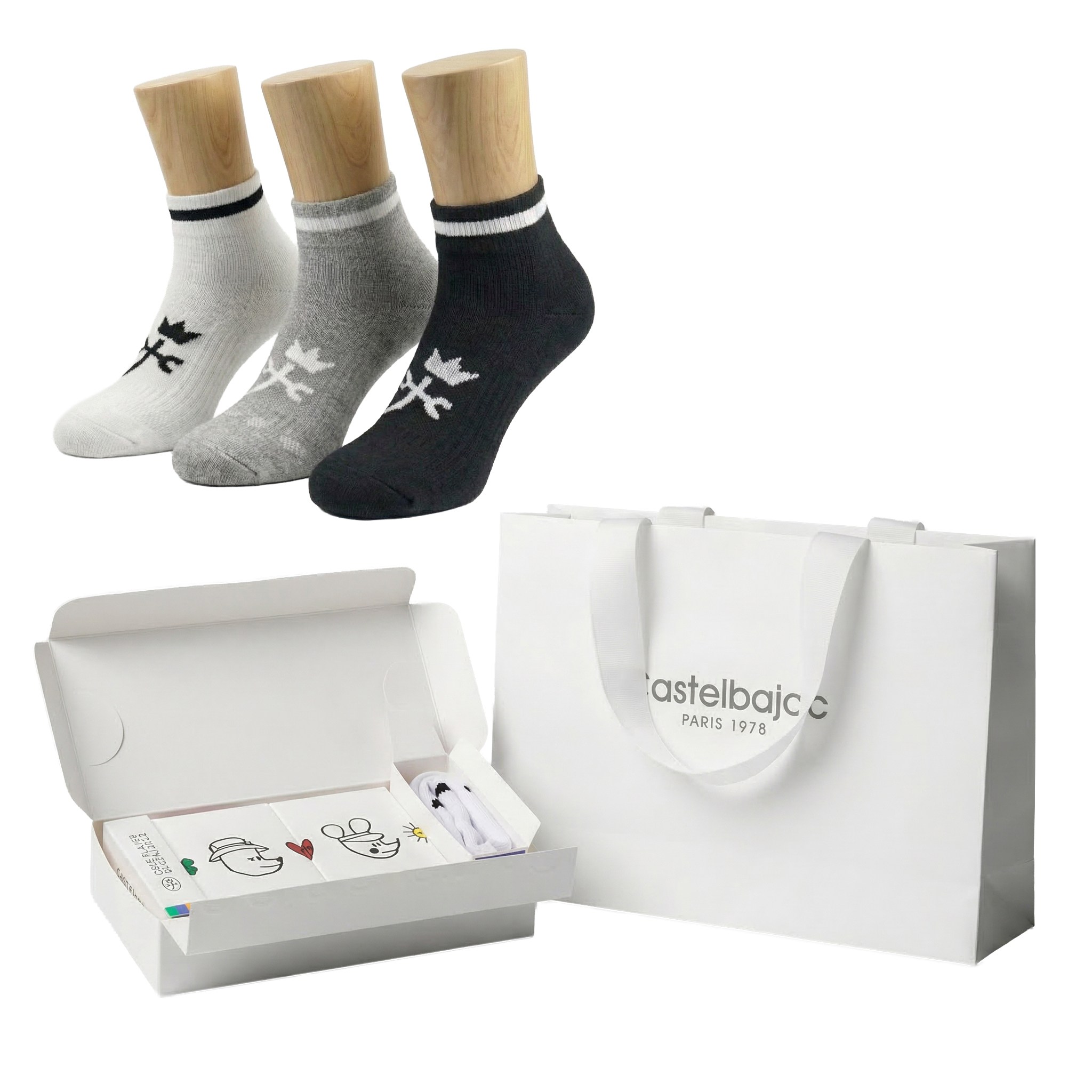 까스텔바작 CSM28HU 남성용 여성용 압박쿠션 단목 골프양말 선물세트 3켤레 프리미엄 개별포장박스 쇼핑백포함 20,500원