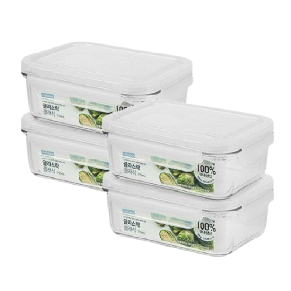 글라스락 화이트에디션 직사각 715ml 4조 세트 30,000원