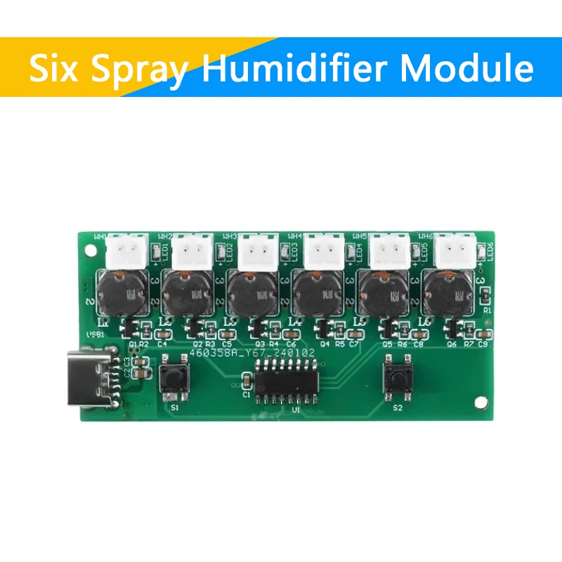 DC5V 6 스프레이 가습기 모듈 Type-C USB 미니 DIY 키트 안개 제조기 및 드라이버 회로 기판 초음파 분무 16,600원
