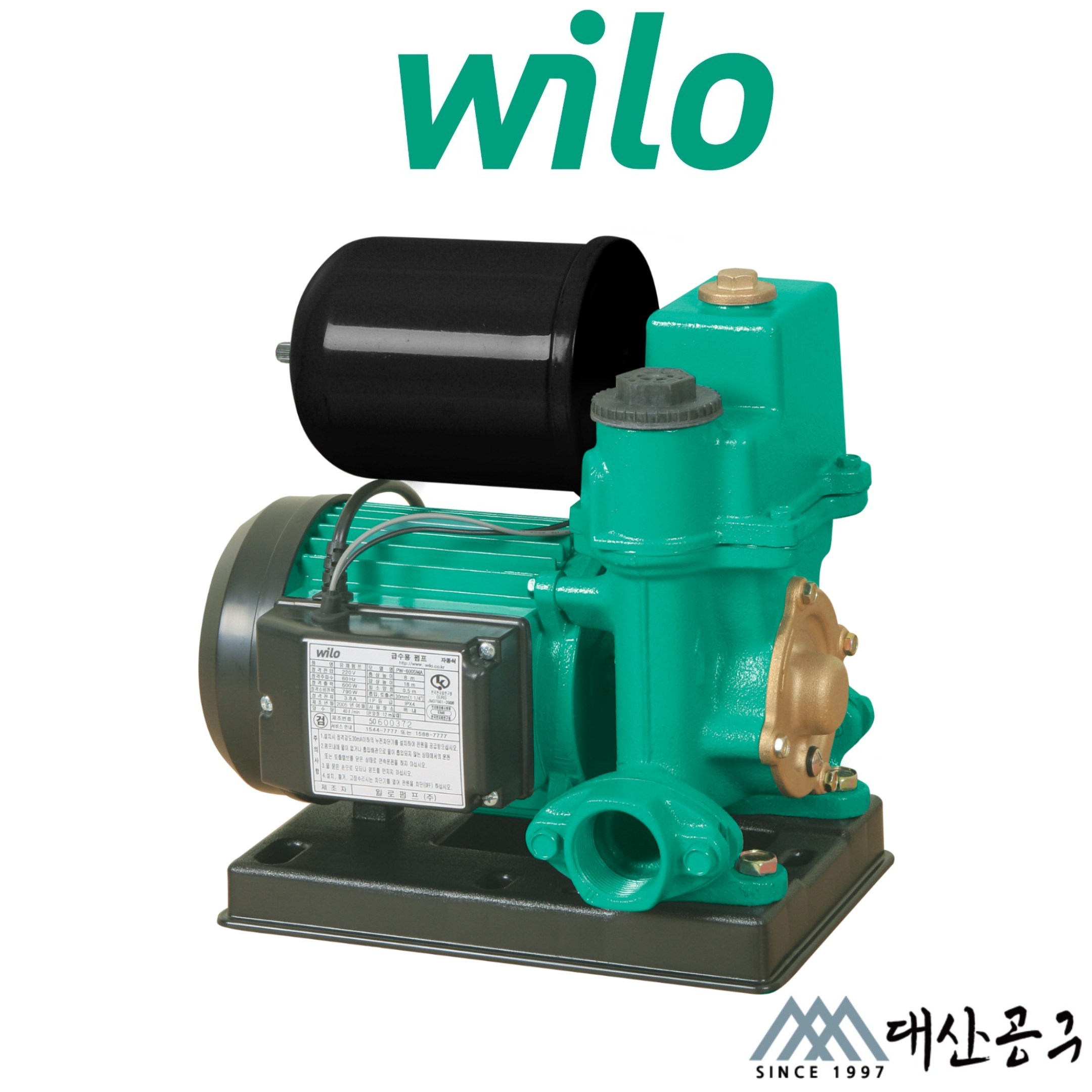 윌로펌프 자동 가압펌프 PW-350SMA, 1/3마력,  (350w) 흡입,토출 배관 25mm 급수용 가정용 수도 대용(밸브 오픈-자동 운전) 압력 스위치/탱크 198,000원