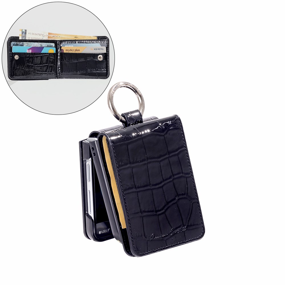 본아띠 다빈치 천연소가죽 에나멜 악어 고리 지갑형 갤럭시 Z플립7 F766N 전용 케이스 57,500원