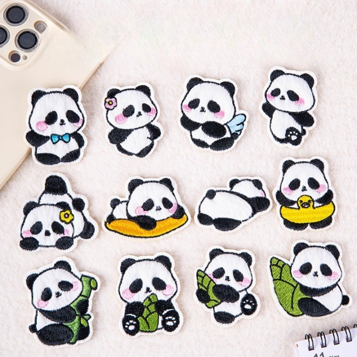 아셀 의류 패딩 찢어짐 수선 자수패치 와펜, 판다, 12개 29,000원