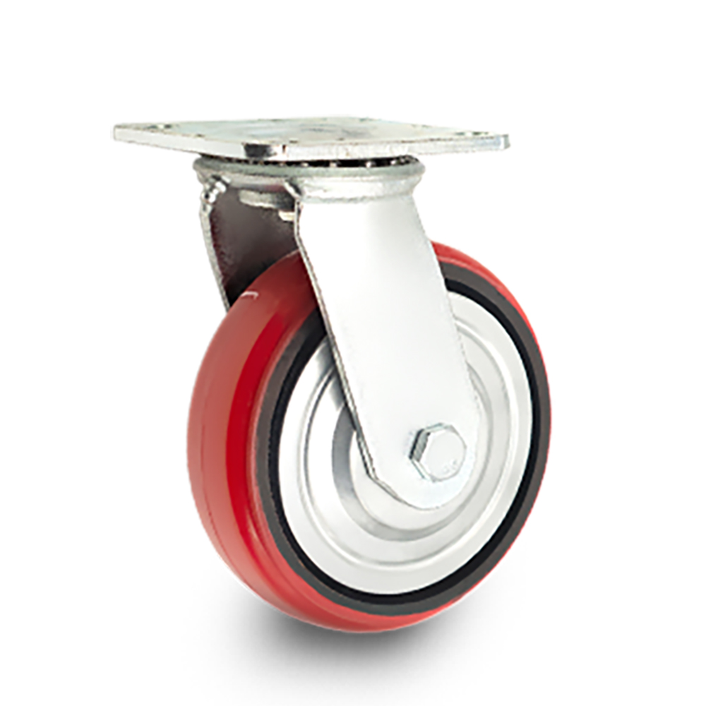 고중량 우레탄 캐스터 바퀴 15cm(6인치) 회전형 철코어 적색, 1개 15,490원