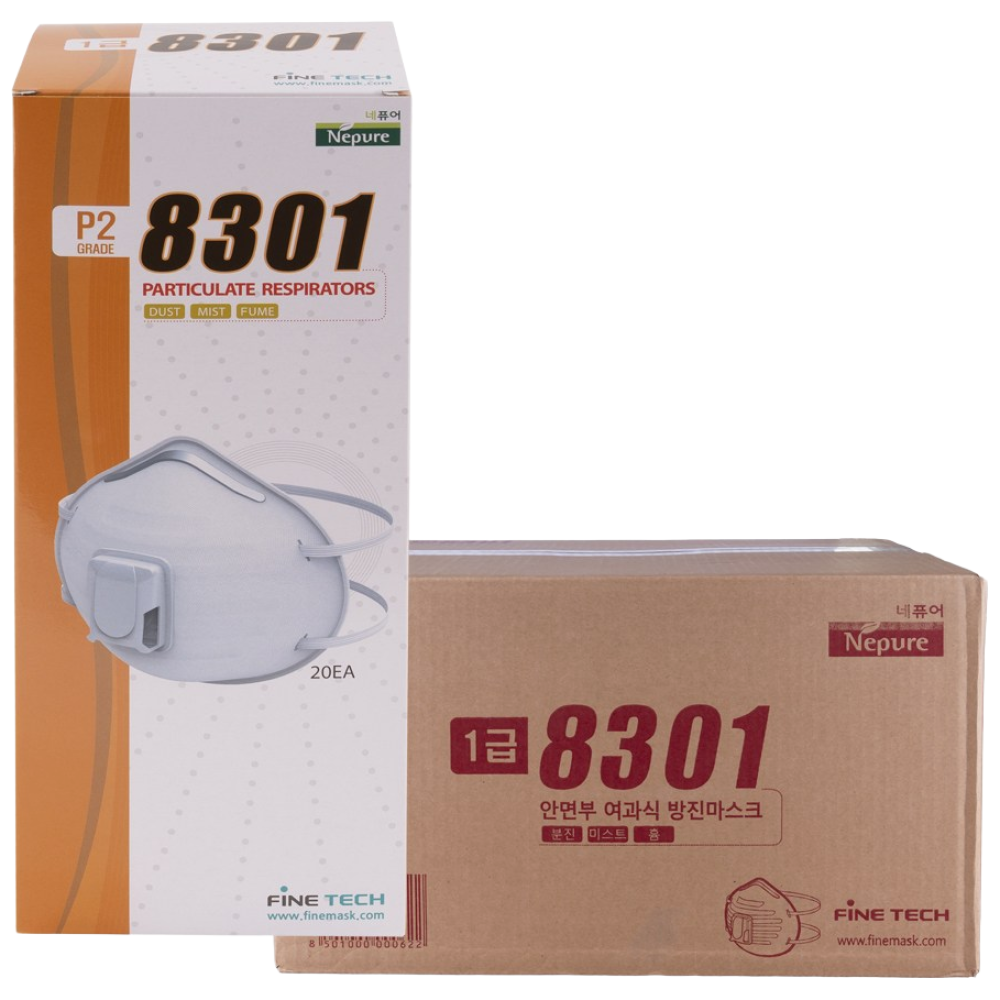 파인텍 우리텍 산업용 공업용 작업용 방진마스크 1급 2급 8301/N7000B/N7101C/501/530/X100 1BOX(240EA) 168,000원