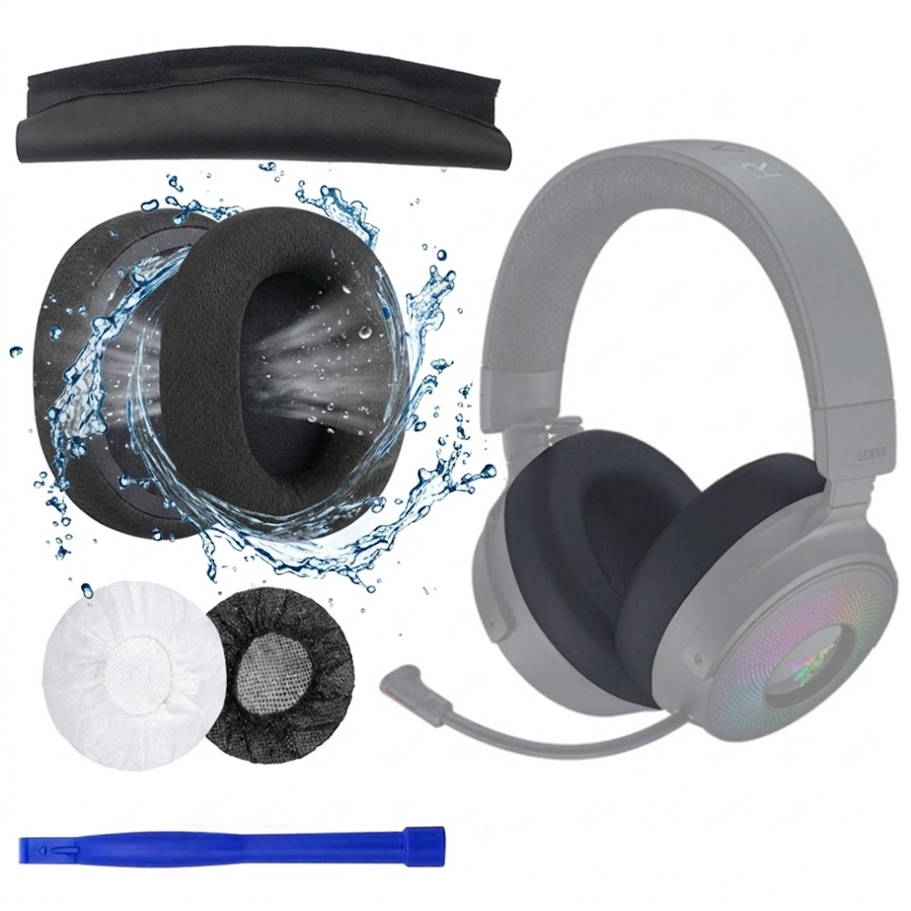 호환 김가루방지 메쉬형 레이저 크라켄 Kraken V4 V4X V4Pro V3 V3Pro V2Pro 패브릭 이어패드 교체용 게이밍 헤드셋 커버 솜 쿠션 4종 풀세트 22,600원