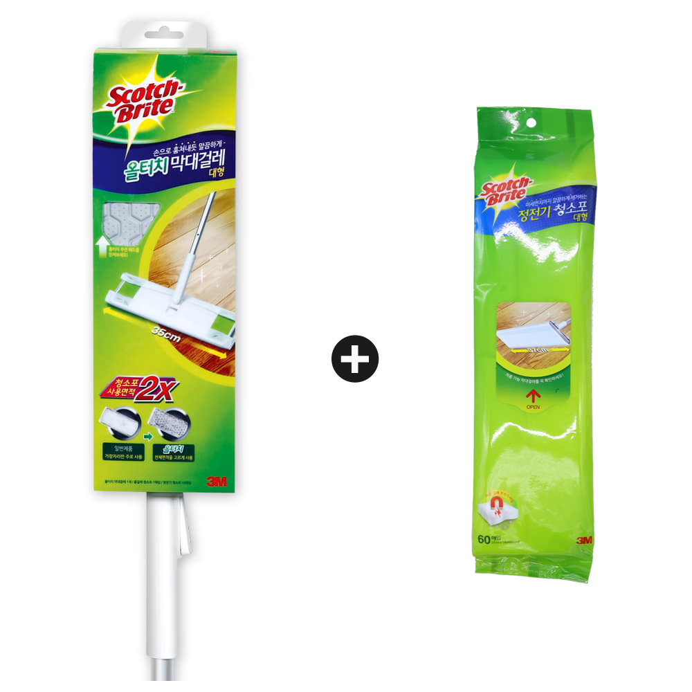 3M 올터치 막대걸레세트 대형+정전기청소포60매 41,210원
