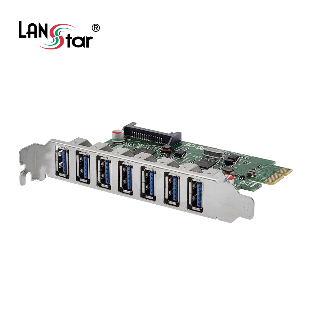 랜스타 PCI-E USB 3.0 7포트 확장 카드 허브 LS-PCIE-EX307, 1개 33,000원