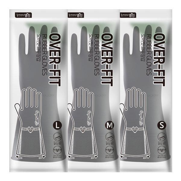 예스미 명진 오버핏 고무장갑 그레이, M, 1개 2,300원