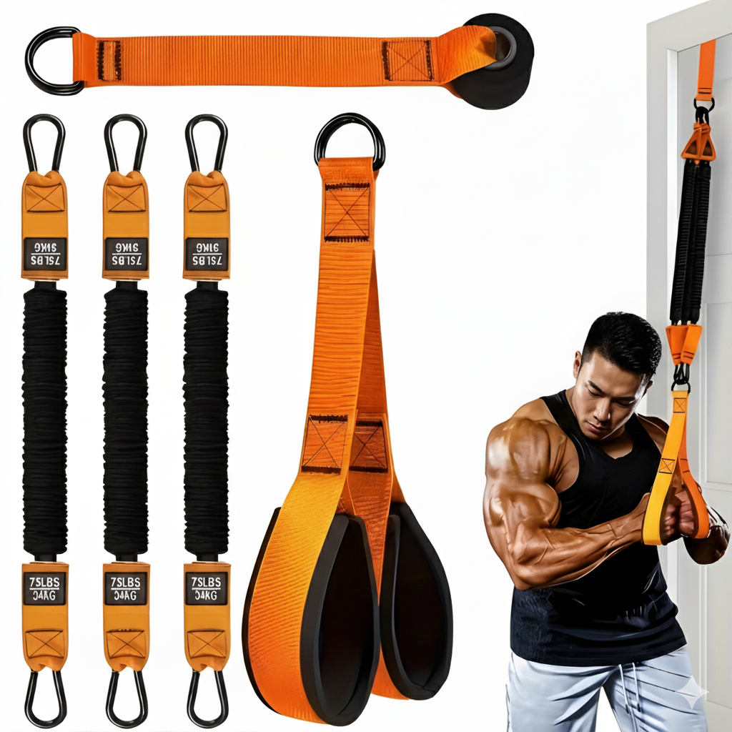 디노트 라텍스 홈트 문틈 튜빙 운동 밴드, 1개, 문틈 저항 밴드(오렌지) 38,000원