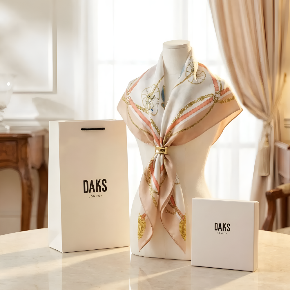 (백화점정품)닥스 면실크 쁘띠스카프 스카프링 선물포장 쇼핑백 구성 45,000원