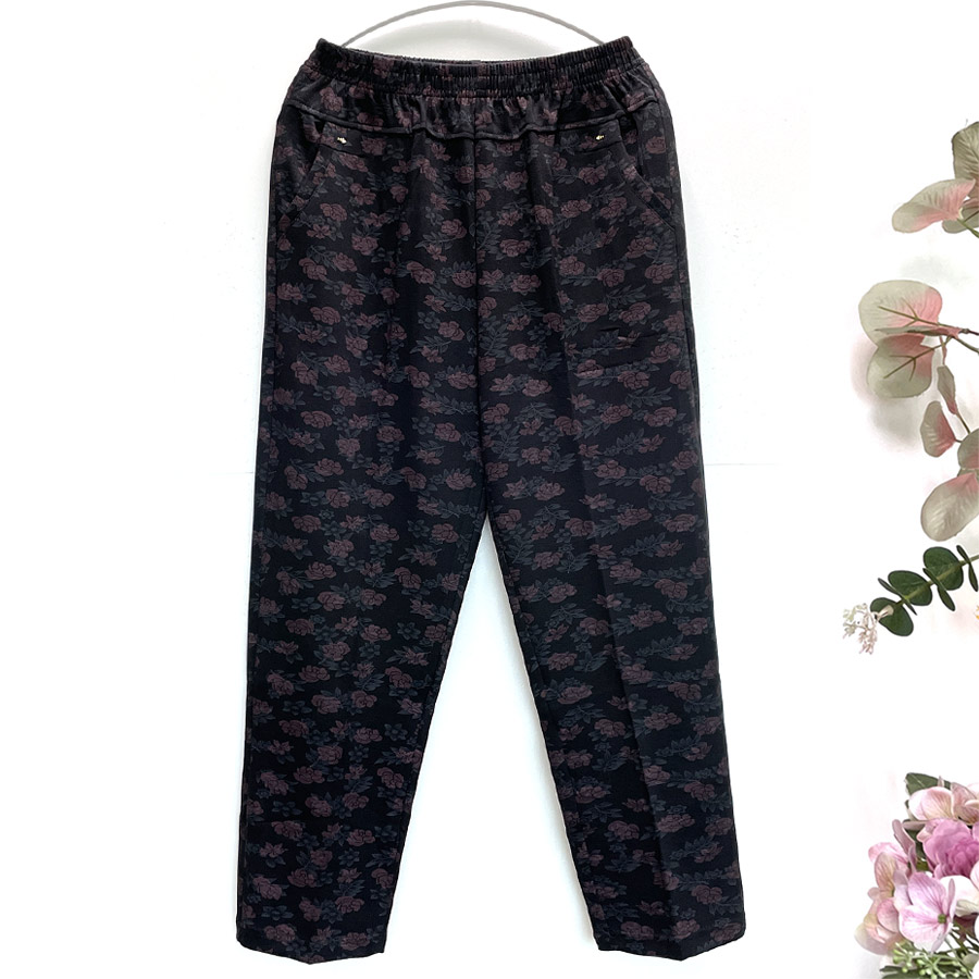 국민할매 할머니옷 봄가을 면스판 꽃패턴 일자 밴딩바지[SH-683] 중년 여성의류 요양원옷 19,300원