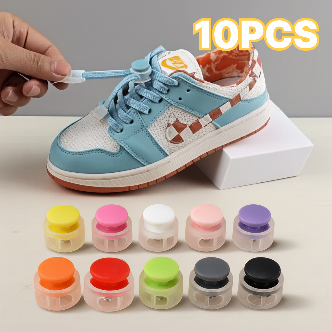 컬러풀한 다용도 간편 끈길이 조절 플라스틱 돼지코 스토퍼 10P 세트 6,500원