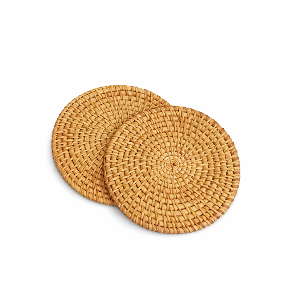 윈썸 원형 라탄 코스터 13cm 컵받침 냄비받침 화분받침 티받침 주방 테이블 소품2p, 2세트, 브라운 12,500원