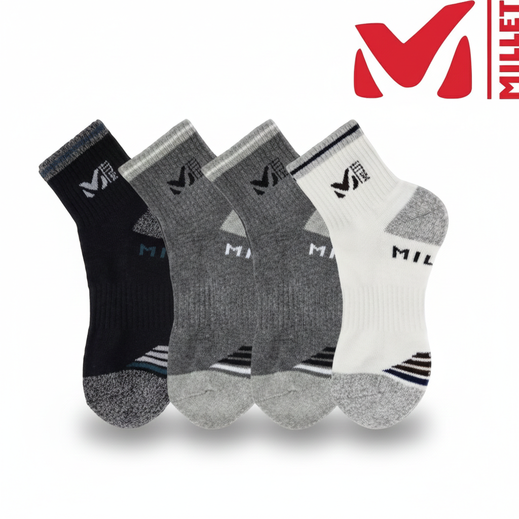 밀레 남성 쿠션 등산 중목 양말 4족 번들, 1세트, 혼합 21,900원