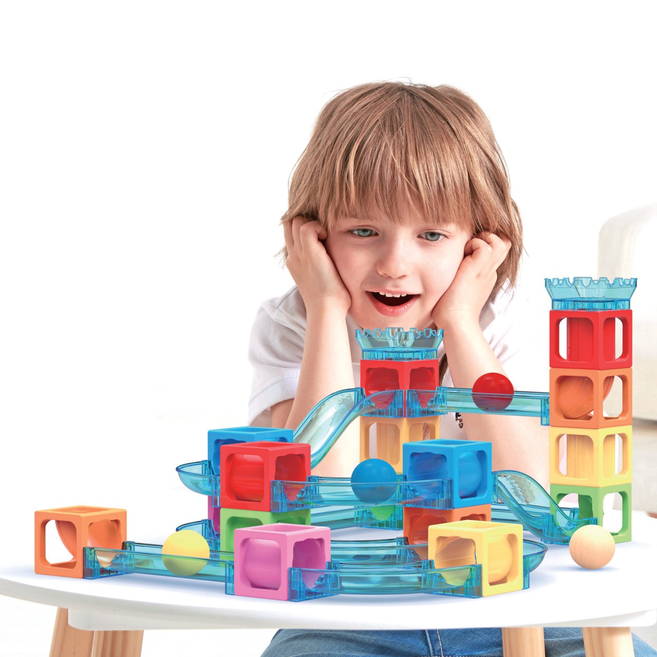 퍼니소피 마그네틱 롤링 블럭 36p 볼런 트랙 롤링 원목 구슬 지그재그 굴리기 자석 레일, 단품, 1개 58,800원