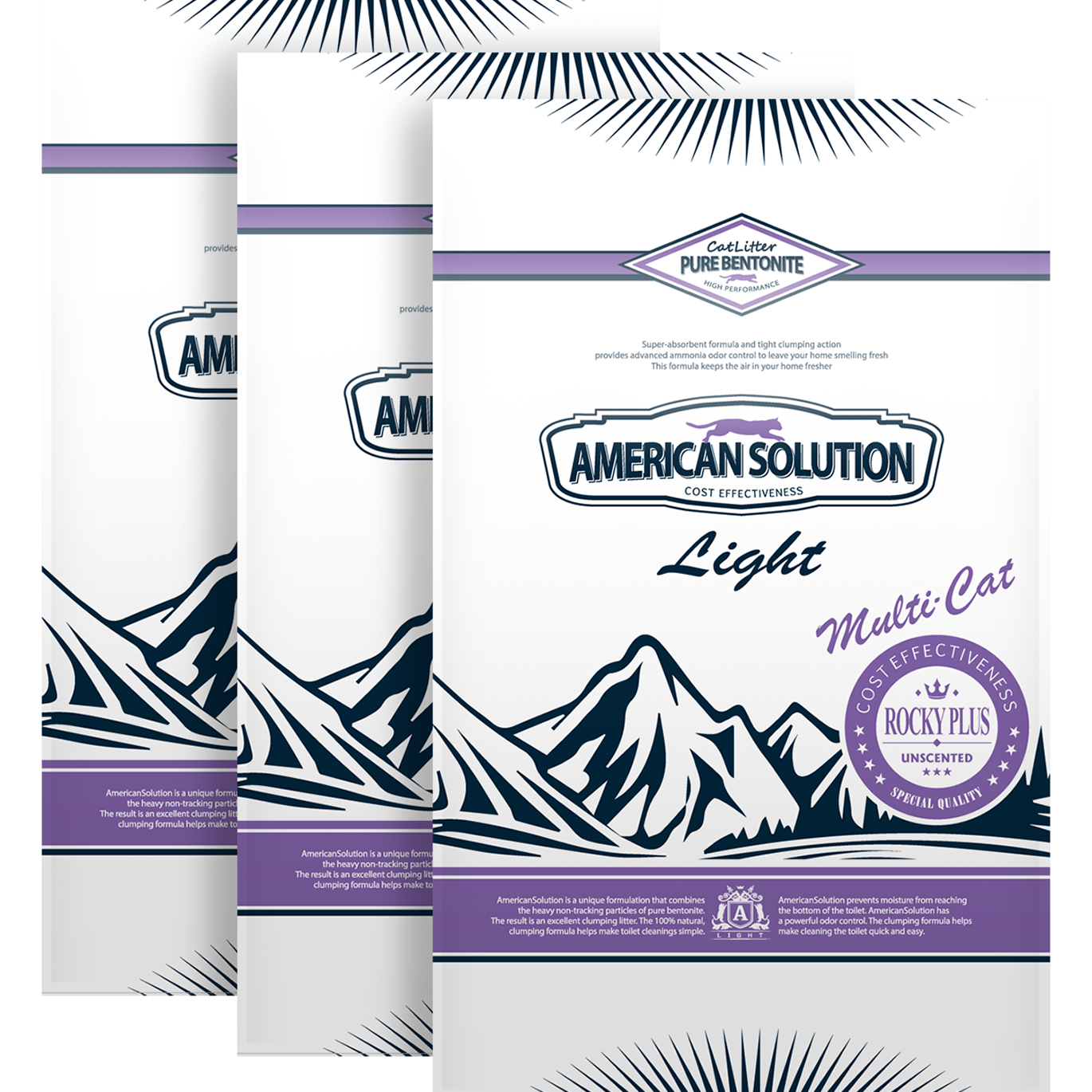 아메리칸솔루션 라이트 로키플러스 응고형 고양이 모래, 6kg, 3개, 무향 42,800원